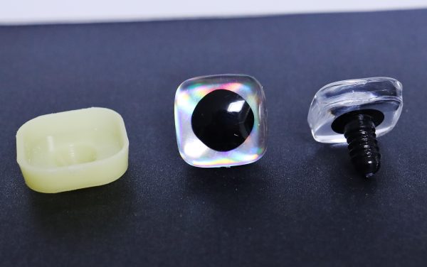 24mm 3d square shape safety toy eyes with colorful disc with sinker washer 100pcs/lot