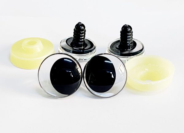 3d black oval pupil offcentre eyes with sinker hard washer 25mm 30mm option