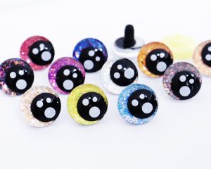 3D black Pupil offcentre eyes with white dot with sinker hard washer-c11 25mm  option