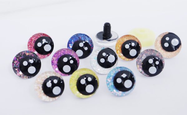 3D black Pupil offcentre eyes with white dot with sinker hard washer-c11 25mm  option - Image 3