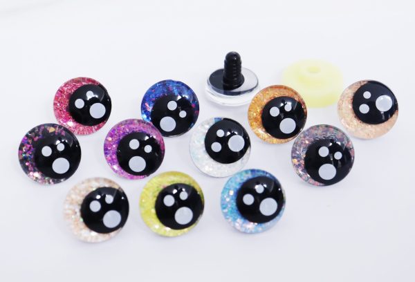 3D black Pupil offcentre eyes with white dot with sinker hard washer-c11 25mm  option - Image 4
