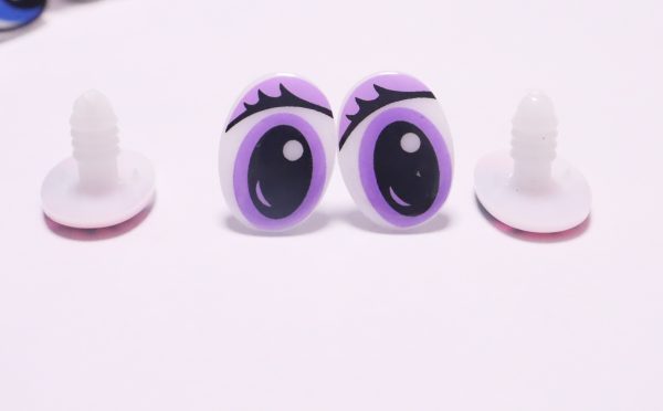 15x20mm purple toy eye with handpress washer