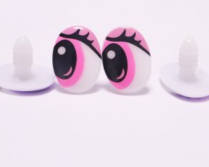 15x20mm pink toy eye with handpress washer