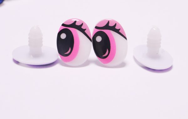 15x20mm pink toy eye with handpress washer