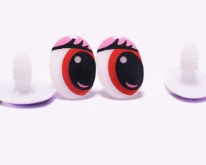15x20mm brown print toy eye with handpress washer