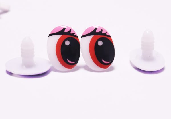 15x20mm brown print toy eye with handpress washer