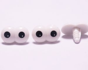 14x20mm white with black dot toy eye with handpress washer
