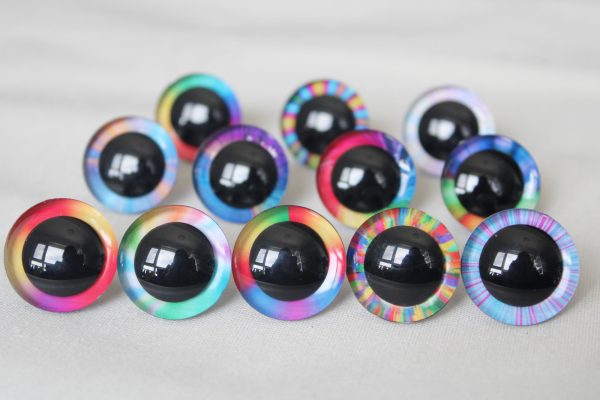9mm-35mm 3D Centre eyes with colorful disc with hard washer -R12