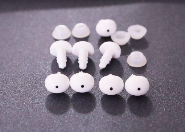7x9mm oval  white with black dot  toy eye with handpress washer - Image 2