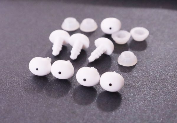 7x9mm oval  white with black dot  toy eye with handpress washer