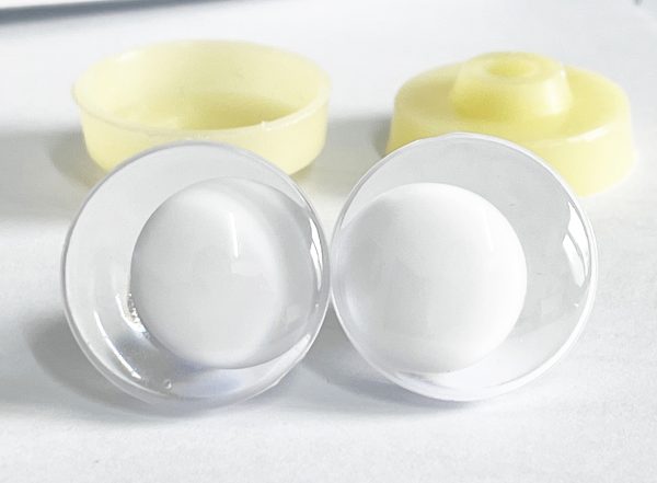 3D offcentre eyes white pupil clear toy eyes with sinker washer 14mm-35mm option  for craft doll
