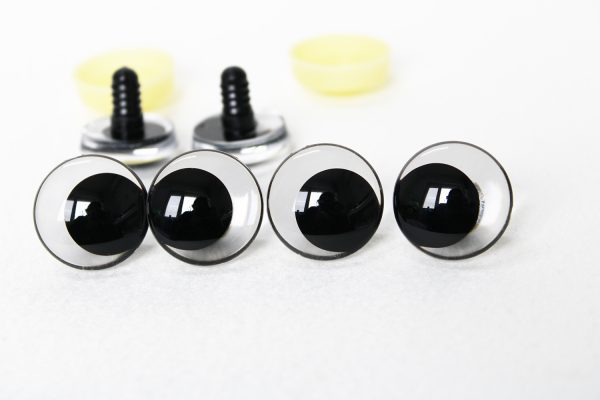 3d offcentre eyes clear toy eyes with sinker washer 12mm 40mm option