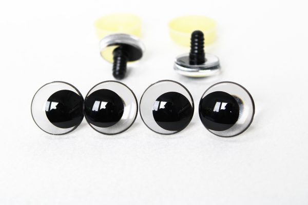 3d offcentre eyes clear toy eyes with sinker washer 12mm 40mm option