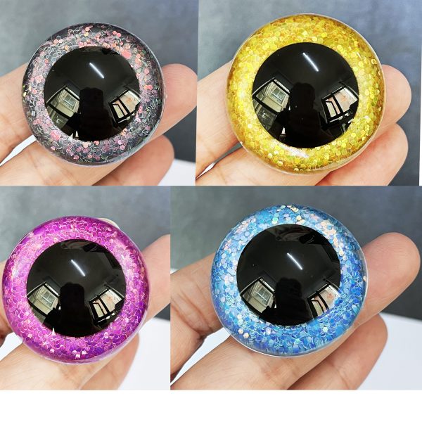 T10-Mixed color  9mm-60mm  round  crystal eyes with hard washer for diy plush doll findings Handmade amigurumi doll - Image 3
