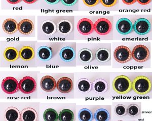 12mm 14mm 15mm colorful handpaint round toy eyes with handpress color option