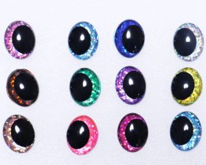 18x24mm colorful oval offcentre toy eyes with handpress washer-b11