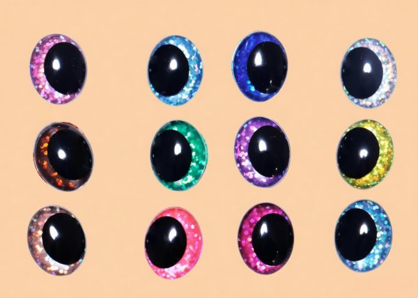 18x24mm colorful oval offcentre toy eyes with handpress washer-b11 - Image 2