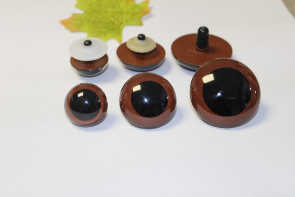 6mm-60mm brown round  crystal eyes with hard washer for diy plush doll findings - Image 2