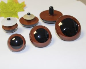 6mm-60mm brown round crystal eyes with hard washer for diy plush doll findings