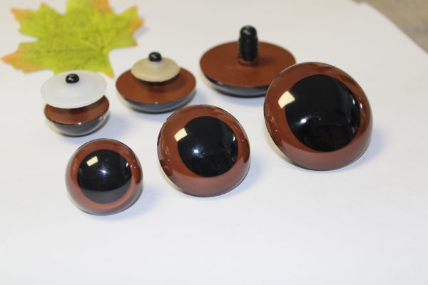 6mm-60mm brown round  crystal eyes with hard washer for diy plush doll findings