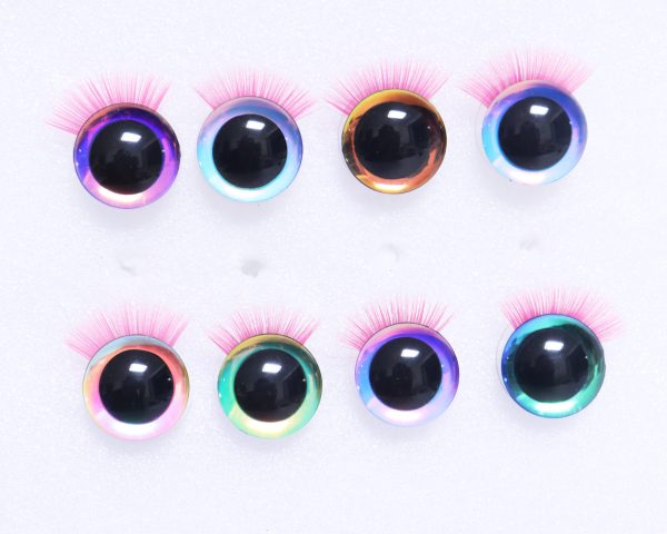 9mm-35mm 3D Centre eyes with colorful disc with pink eyelash tray -HC10 - Image 2