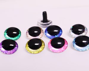 colorful doll eyes 18x24mm 3D black Oval Pupil offcentre eyes with sinker hard washer -B11