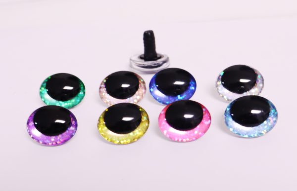 colorful doll eyes 18x24mm 3D black Oval Pupil offcentre eyes with sinker hard washer -B11