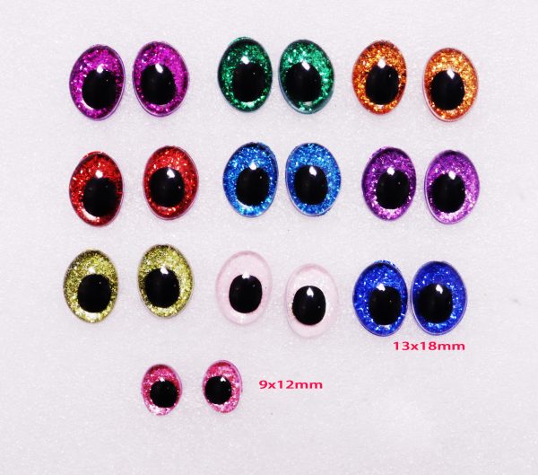 9x12mm 13x18mm new toy doll craft bear finding doll eyes findings with colorful disc -10colors - Image 2