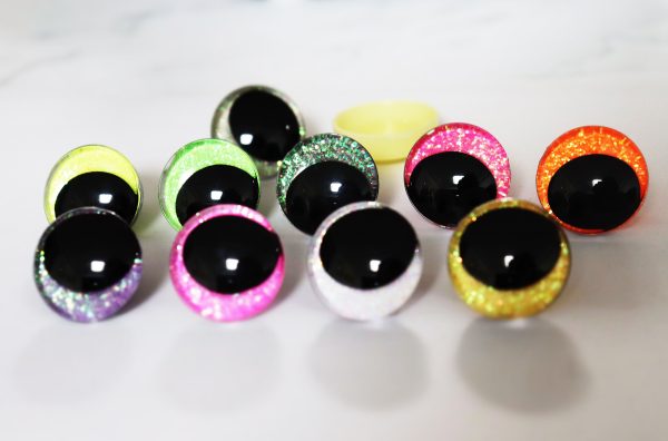 NEW 3D Oval pupil offcentre eyes with coloful disc with sinker washer-c11-25mm-30mm - Image 2
