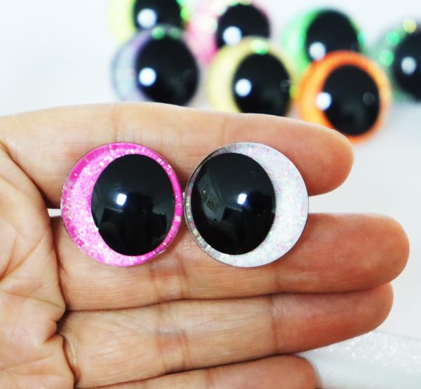 NEW 3D Oval pupil offcentre eyes with coloful disc with sinker washer-c11-25mm-30mm