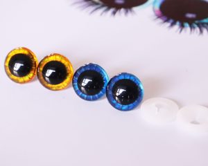 20mm dark blue gold toy round eyes with disc with handress washer for diy craft doll fingdings
