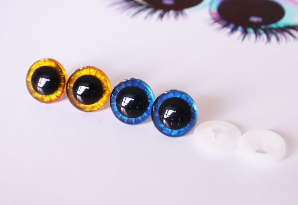 20mm dark blue gold toy round eyes with disc with handress washer for diy craft doll fingdings