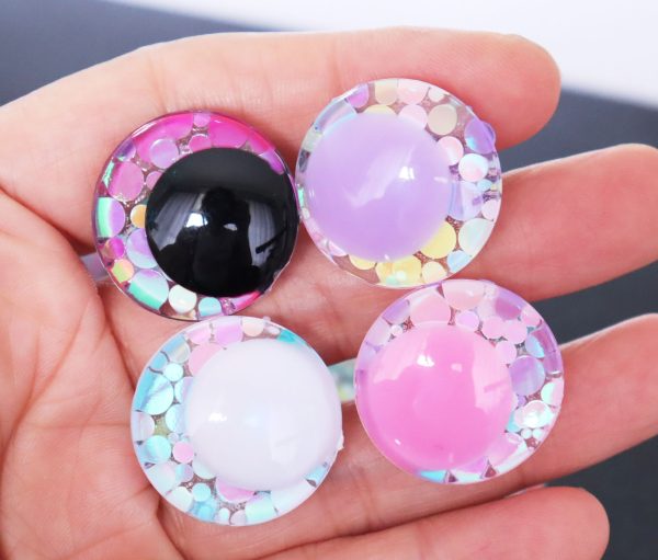 mixed 10pupil handpaint eyes 3D offcentre eyes with sinker washer-25mm-30mm - Image 3