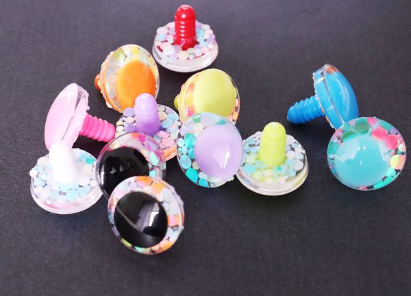 mixed 10pupil handpaint eyes 3D offcentre eyes with sinker washer-25mm-30mm - Image 4