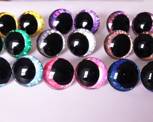 NEW 3D Oval pupil offcentre eyes with coloful disc with sinker washer-B11-25mm-30mm