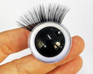 9mm-60mm round clear crystal eyes with hard washer with white disc with eyelash tray