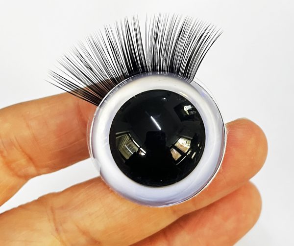 9mm-60mm round clear crystal eyes with hard washer with white disc  with eyelash tray