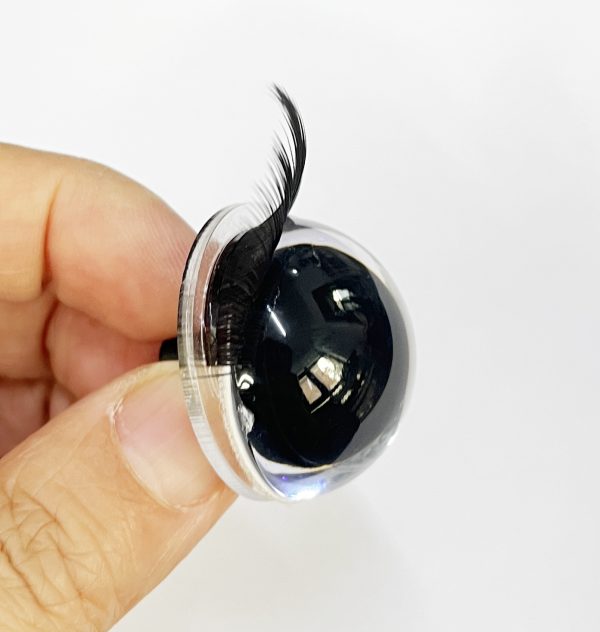 9mm-60mm round clear crystal eyes with hard washer with white disc  with eyelash tray - Image 2