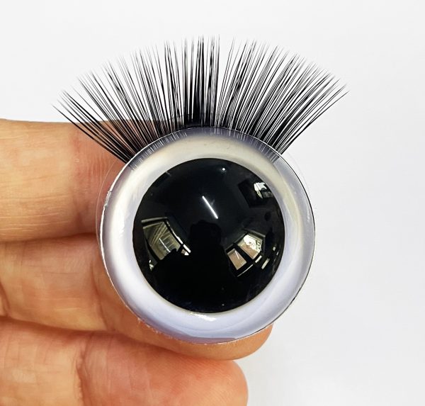9mm-60mm round clear crystal eyes with hard washer with white disc  with eyelash tray - Image 3