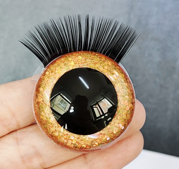 9mm-60mm round clear crystal eyes with hard washer with eyelash tray  for diy plush doll findings-T10 - Image 6