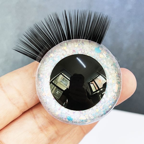 9mm-60mm round clear crystal eyes with hard washer with eyelash tray  for diy plush doll findings-T10 - Image 8