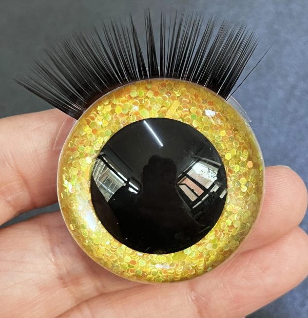 9mm-60mm round clear crystal eyes with hard washer with eyelash tray  for diy plush doll findings-T10 - Image 9