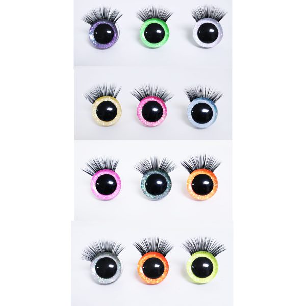 9mm-35mm 3D Centre eyes with colorful disc with black  eyelash tray -C11 - Image 2
