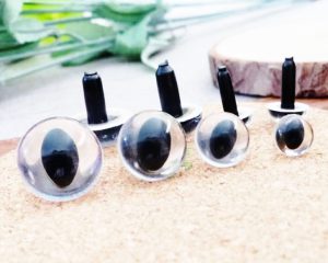 7.5/9/10.5/12/13.5/15/18/21mm/24mmmm Clear Smooth Stem Cat Eyes Plastic Toy Cat Eyes with Metal Washer