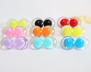 25mm 30mm 3D offcentre Clear eyes mixed 10color pupil clear toy eyes with sinker hard washer for diy craft doll eyes findings