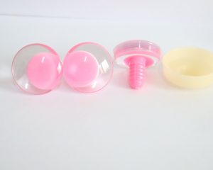 25mm 30mm 3D offcentre eyes pink pupil clear toy eyes with sinker hard washer
