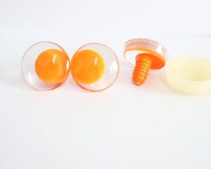 25mm 30mm 3D offcentre eyes orange pupil clear toy eyes with sinker hard washer for diy craft doll eyes findings
