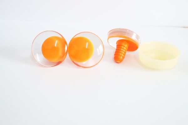 25mm 30mm 3D offcentre eyes orange pupil clear toy eyes with sinker hard washer for diy craft doll eyes findings