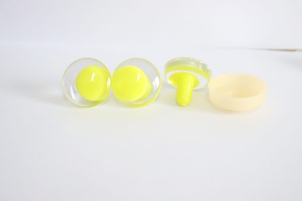 25mm 30mm 3D offcentre eyes Lemon  pupil clear toy eyes with sinker hard washer for diy craft doll eyes findings