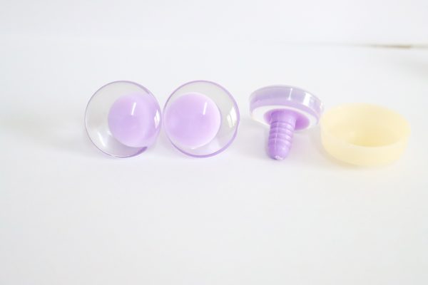 25mm 30mm 3D offcentre eyes Purple pupil clear toy eyes with sinker hard washer for diy craft doll eyes findings